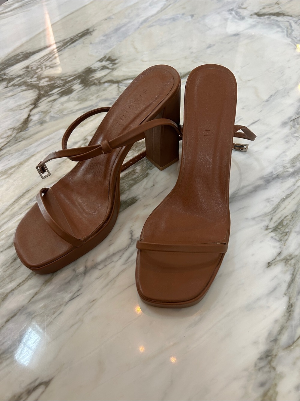 Billini Brown Strappy Block Heel Sandals - Women